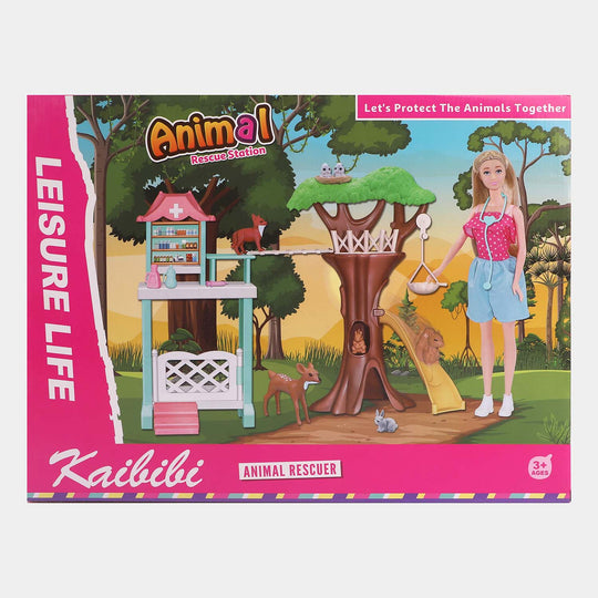 Animal Rescue Station Doll Set