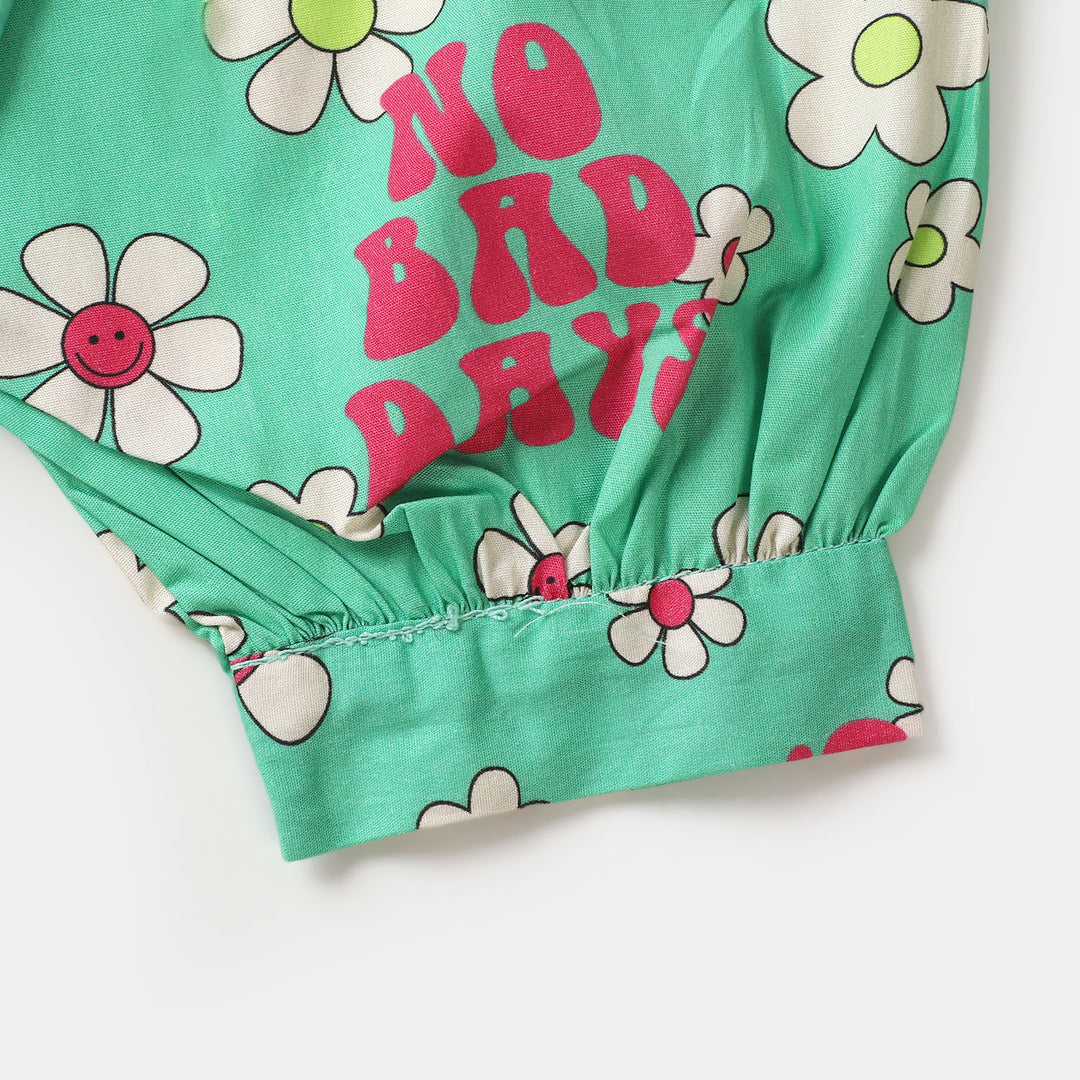 Teens Girls Cotton 2PC Suit - Green