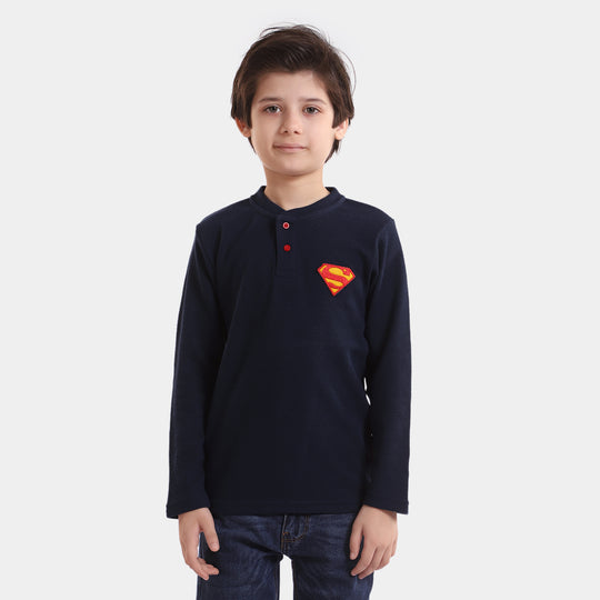 Boys Jersey F/S Henley Character - NAVY