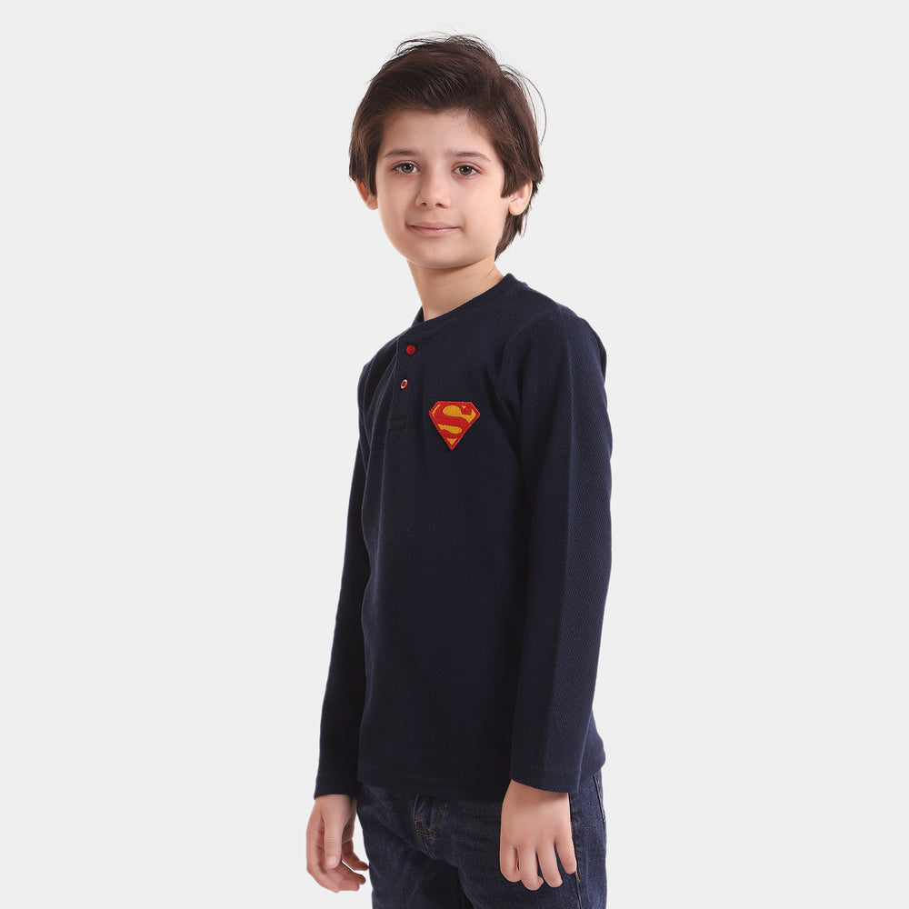 Boys Jersey F/S Henley Character - NAVY