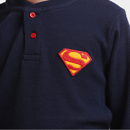 Boys Jersey F/S Henley Character - NAVY