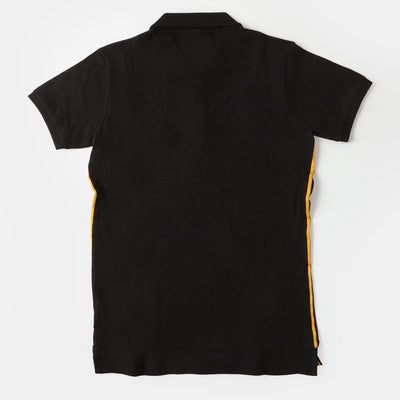 Teens Boys Fashion Polo T-Shirt Nautical - Jet Black