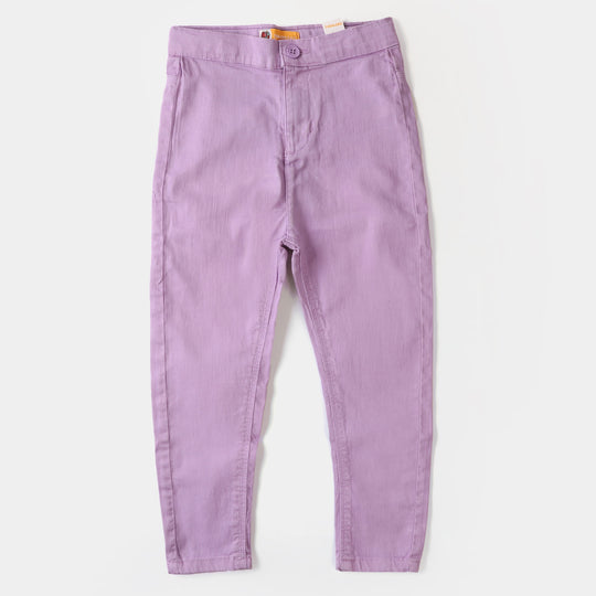 Girls Cotton Jagging Cotton Basic  Lavender