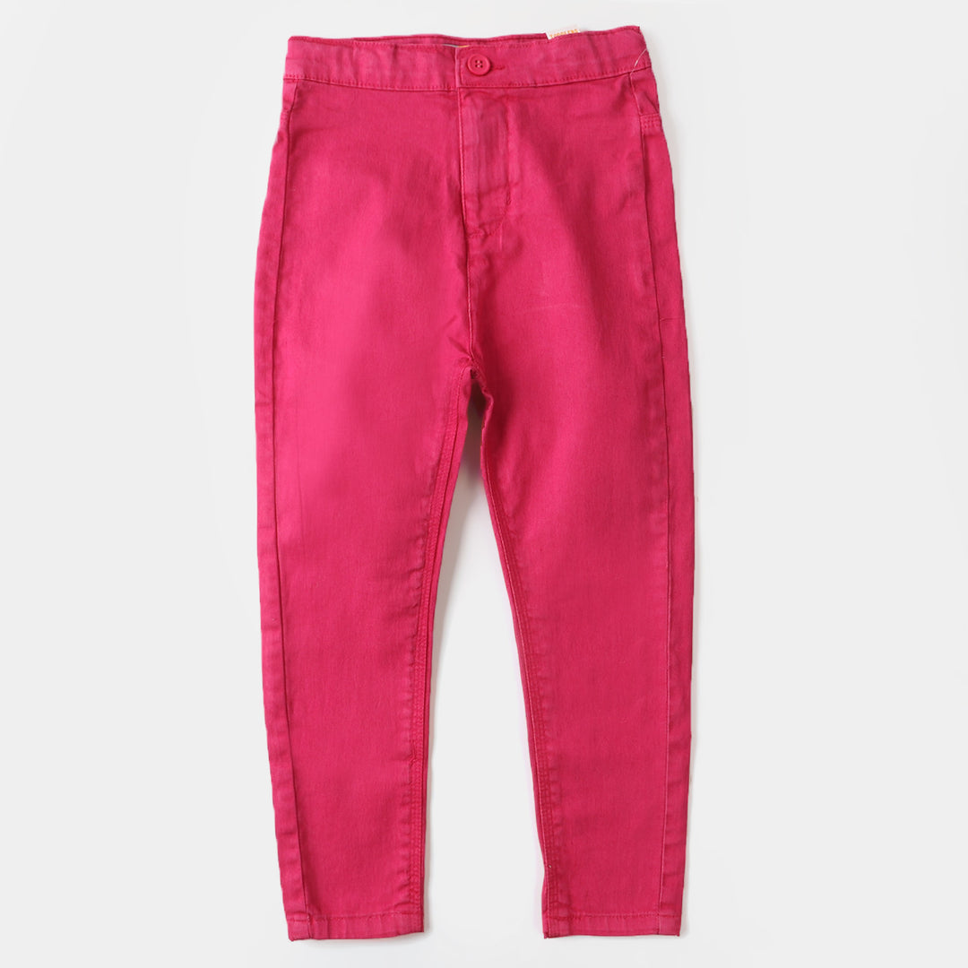 Girls Cotton Jagging Cotton Basic  Fuchsia