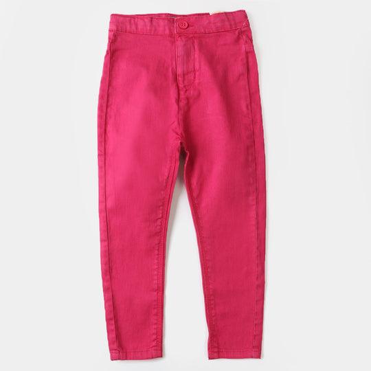 Girls Cotton Jagging Cotton Basic  Fuchsia