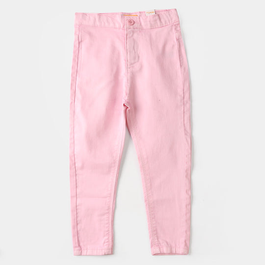 Girls Cotton Jagging Cotton Basic  Baby Pink