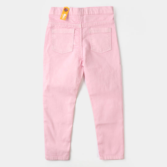 Girls Cotton Jagging Cotton Basic  Baby Pink