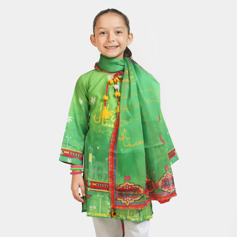 Girls Chiffon Independence Dupatta Jevay Jevay Pakistan - Green