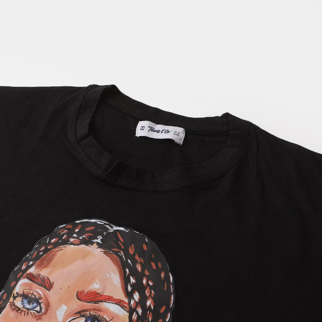 Teens Girls T-Shirt - BLACK