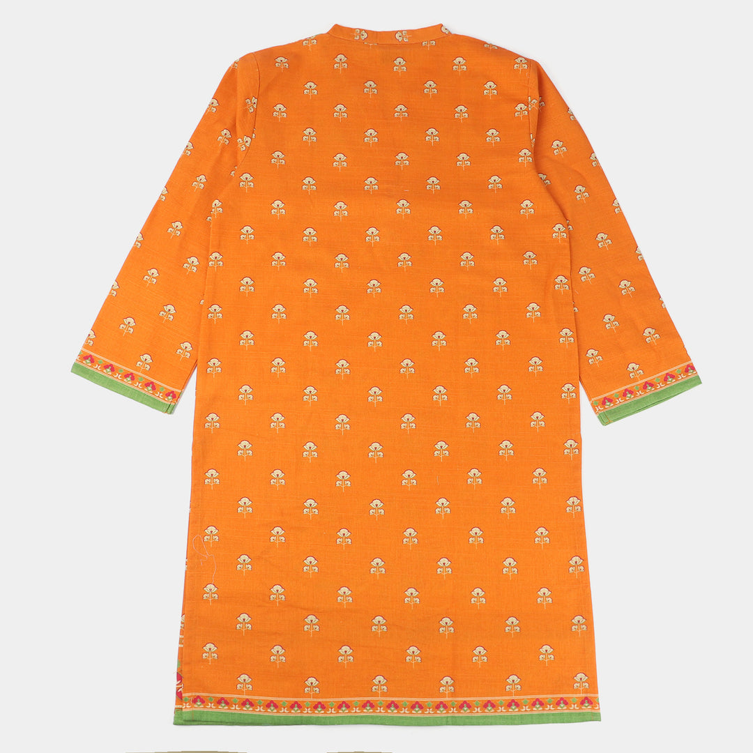 Teens Girls khaddar  2PCs Suit Goldy-ORANGE