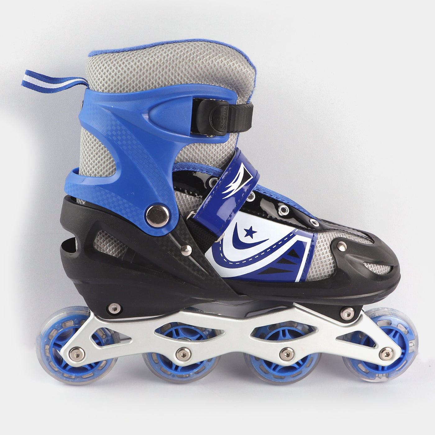 SPORTS SKATE SHOES WITH 6 IN 1 SAFETY PADS SET - BLUE