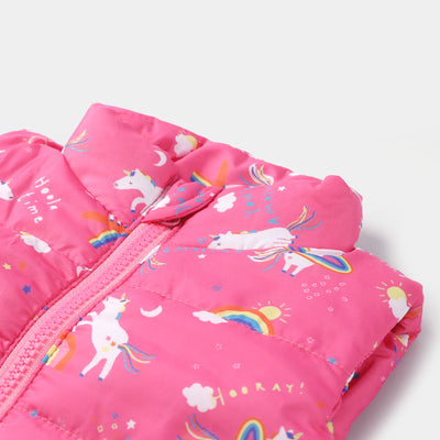 Infant Girls Taffeta Woven Jacket Character -Pink