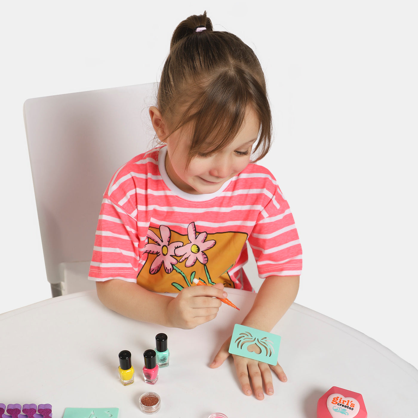 2 IN 1 Tattoo & Nail Art Play Set For Girls