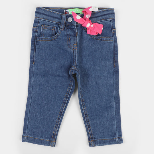 Infant Girls Denim Pant Basic F-23-Mid Blue