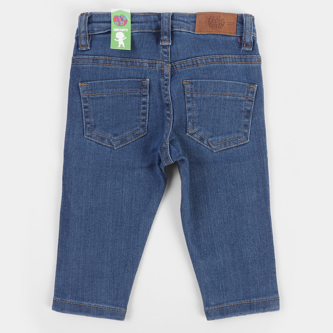 Infant Girls Denim Pant Basic F-23-Mid Blue