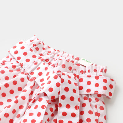 Infant Girls Pant Polka Dots - White