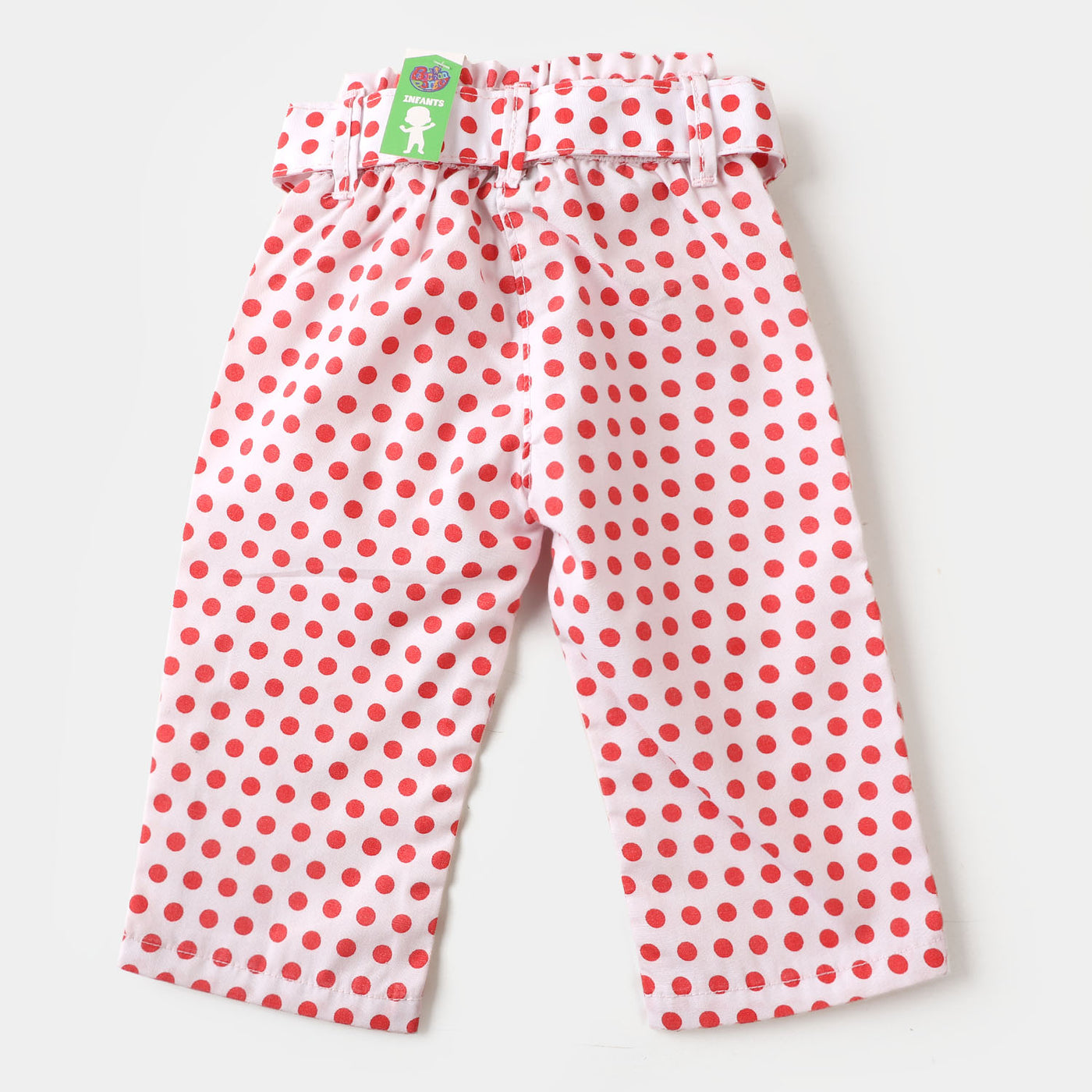 Infant Girls Pant Polka Dots - White
