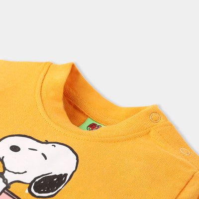 Infants Girls Fleece Sweatshirt Happiness-Citrus