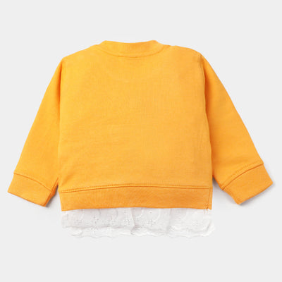 Infants Girls Fleece Sweatshirt Happiness-Citrus