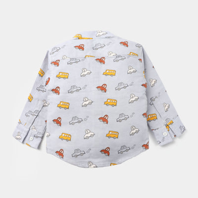Infant Boys Flannel Casual Shirt Cars-GREY