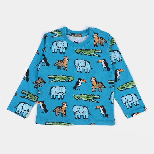 Infant Boys Round Neck T-Shirt Elephant Friends-C.Breeze