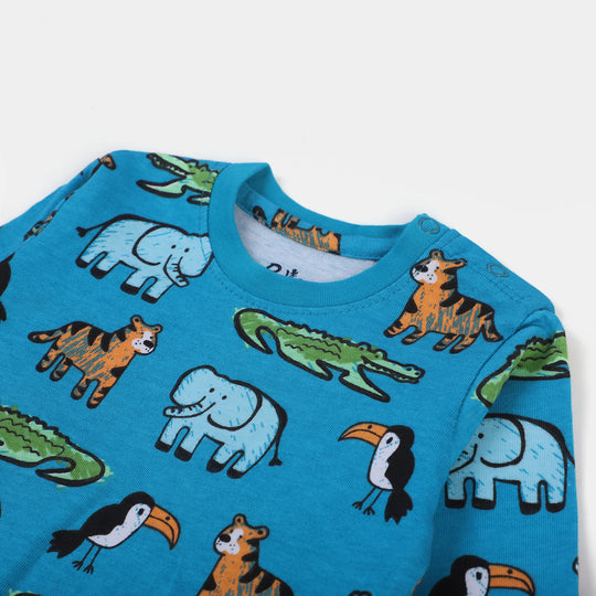 Infant Boys Round Neck T-Shirt Elephant Friends-C.Breeze