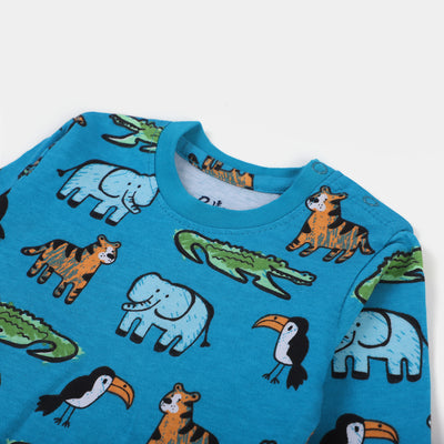 Infant Boys Round Neck T-Shirt Elephant Friends-C.Breeze