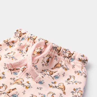 Infant Fleece Girls Sleeping Pajama Birds - Light Pink