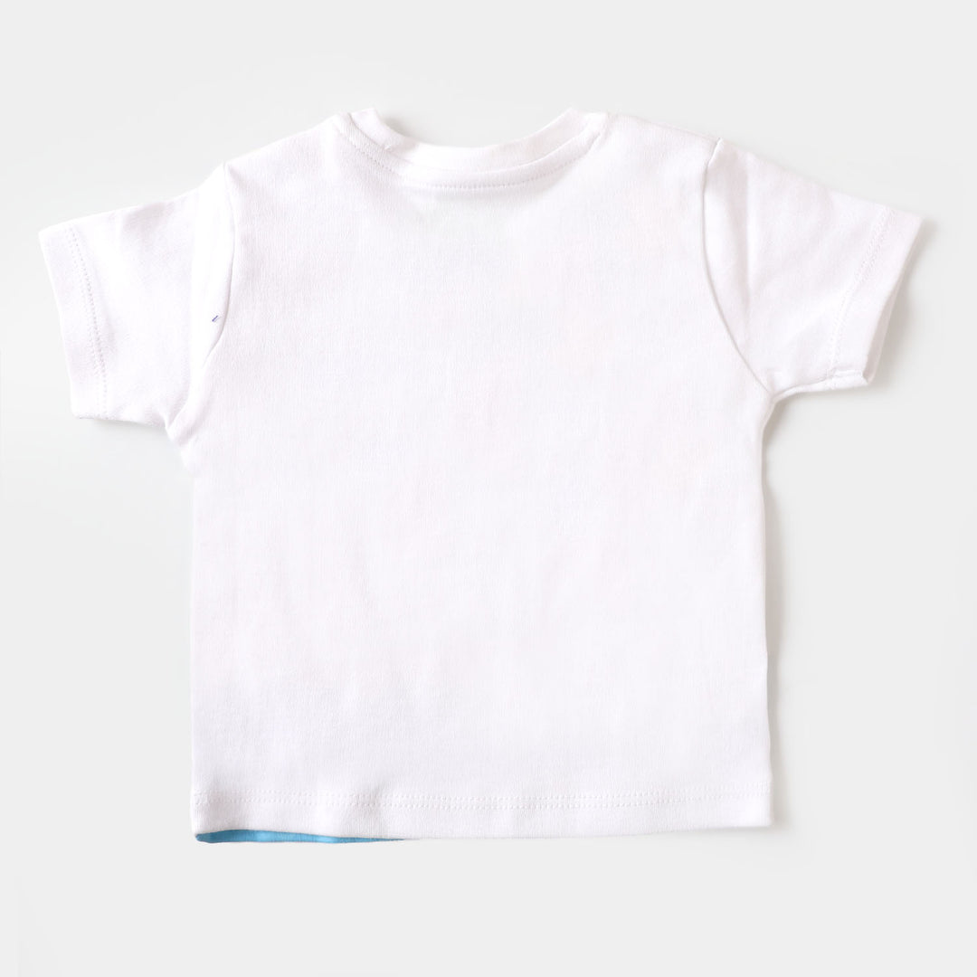 Infant Boys Cotton 2PC Set Character- White