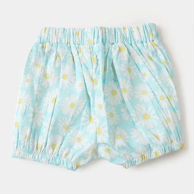 Infant Girls Woven 2PC Suit Sun Flower - SKY BLUE