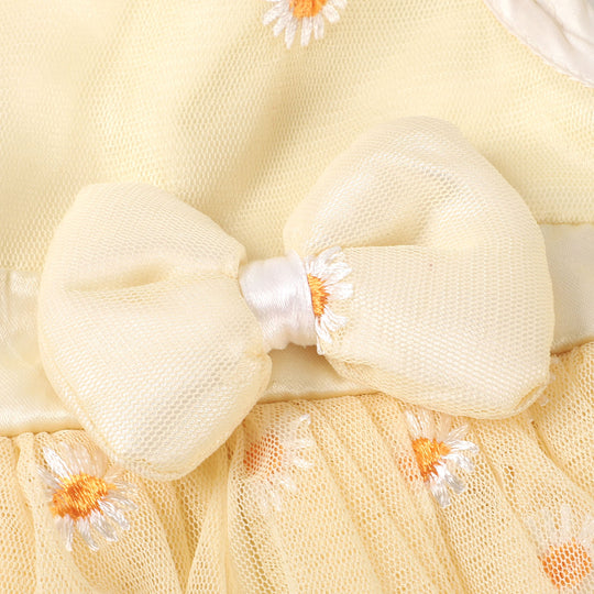 Infant Girls Fancy Frock Flowers - Cream