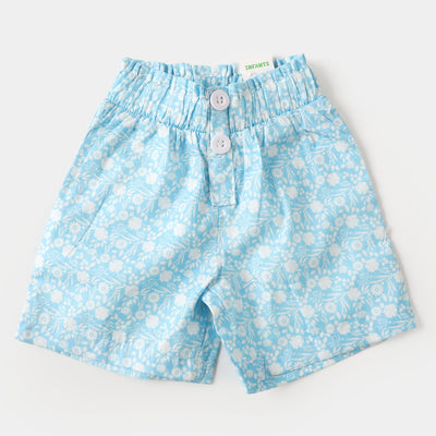 Infant Girls Cotton Short Small Floral - Blue