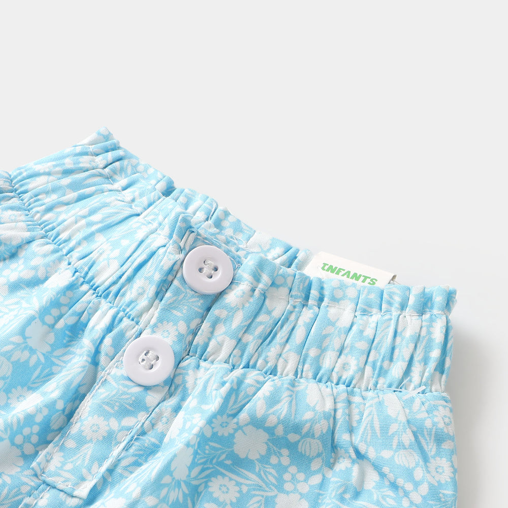 Infant Girls Cotton Short Small Floral - Blue