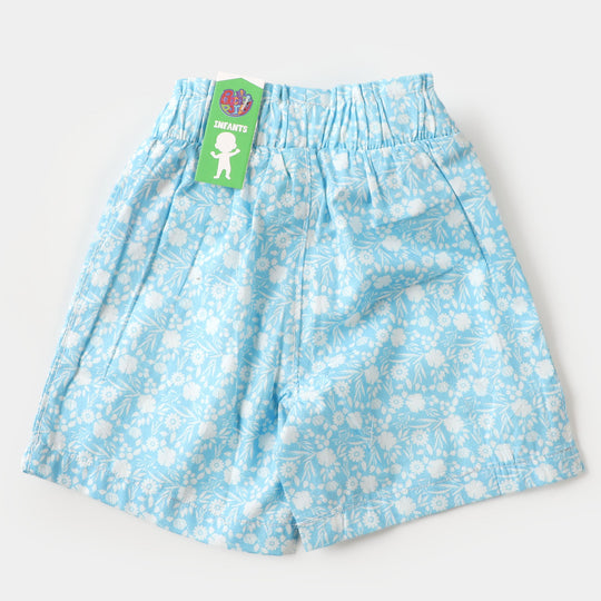 Infant Girls Cotton Short Small Floral - Blue