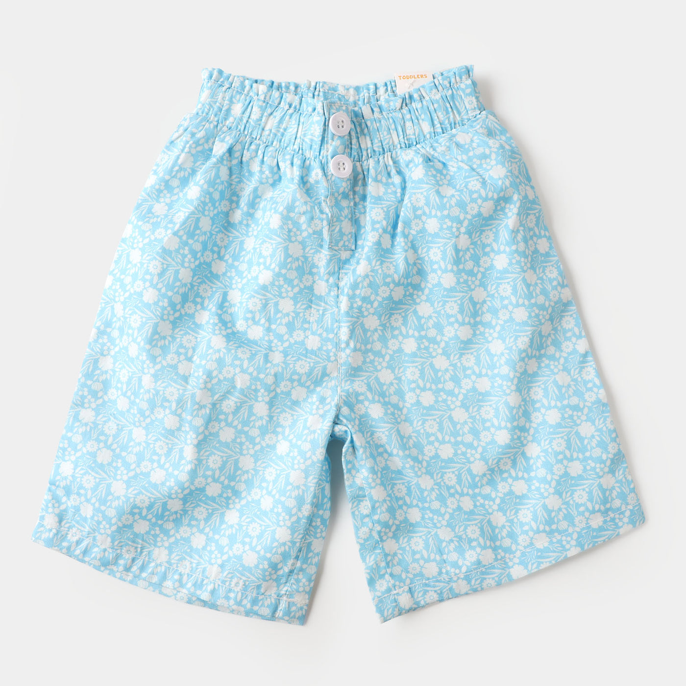 Girls Cotton Short Small Floral - Blue