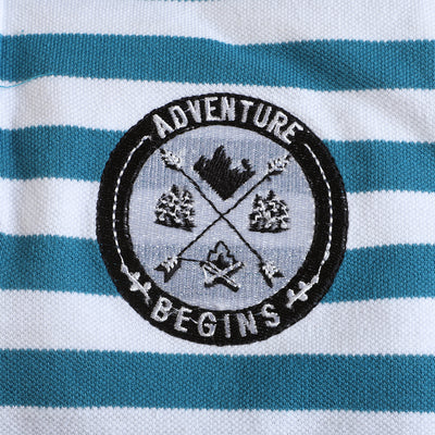 Boys Cotton Polo T-Shirt Adventure - Blue/White