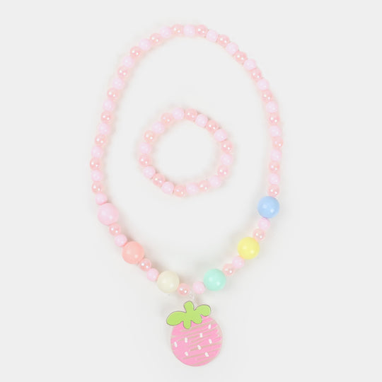 Girls Charm Beaded Necklace & Bracelet