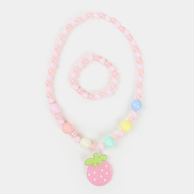 Girls Charm Beaded Necklace & Bracelet