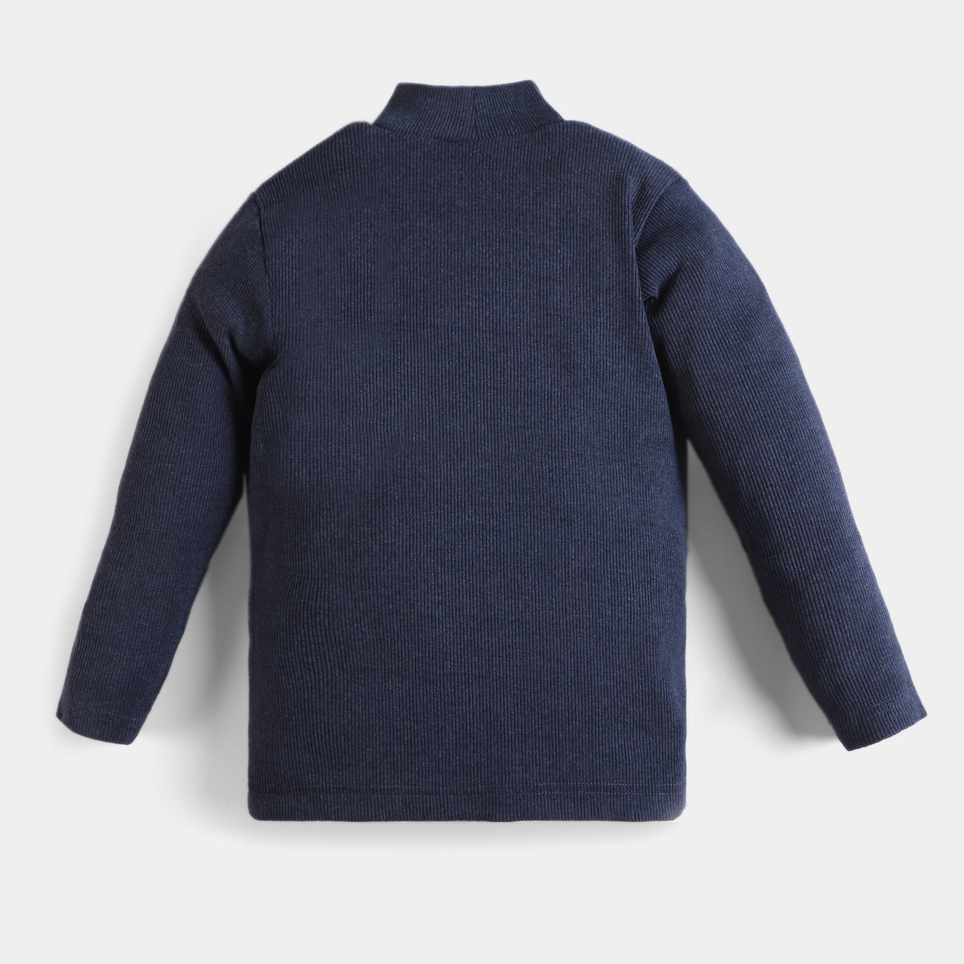 Unisex Kids Rib Turtle Neck-Navy Melan