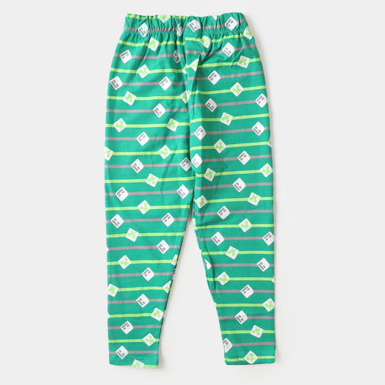 Boys Knitted Night Wear Suit- Holly Green