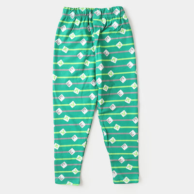 Boys Knitted Night Wear Suit- Holly Green