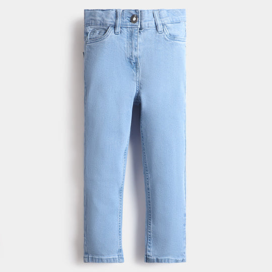 Girls Denim Pant Basic F-23-Ice Blue