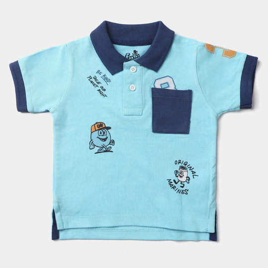 Infant Boys Cotton PK Polo Original Marines-Blue