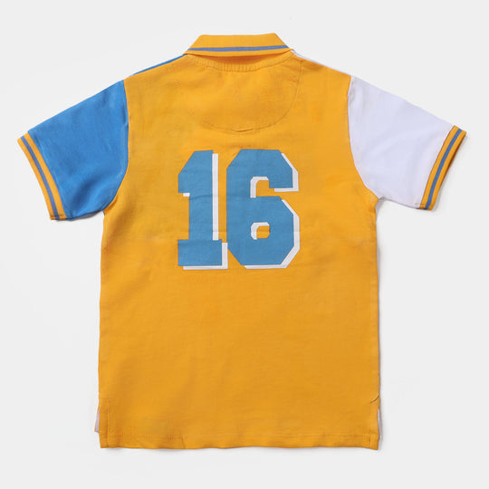 Boys Cotton PK Polo Next Level-Citrus