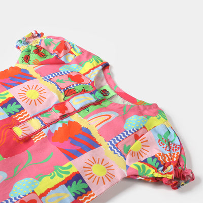 Infant Girls Digital Print Kurti Colours - Multi