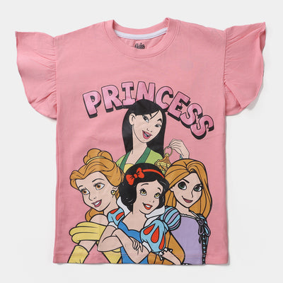 Girls Cotton Jersey T-Shirt H/S Princess-C.Pink