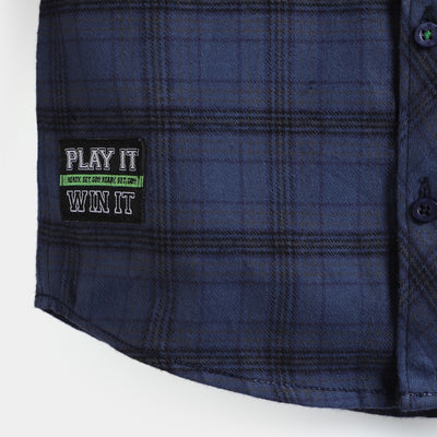 Boys Flannel Casual Shirt Born to Skate - Navy
