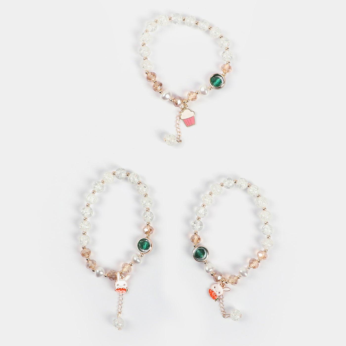 Girls Charm Beaded Bracelet | 3PCs