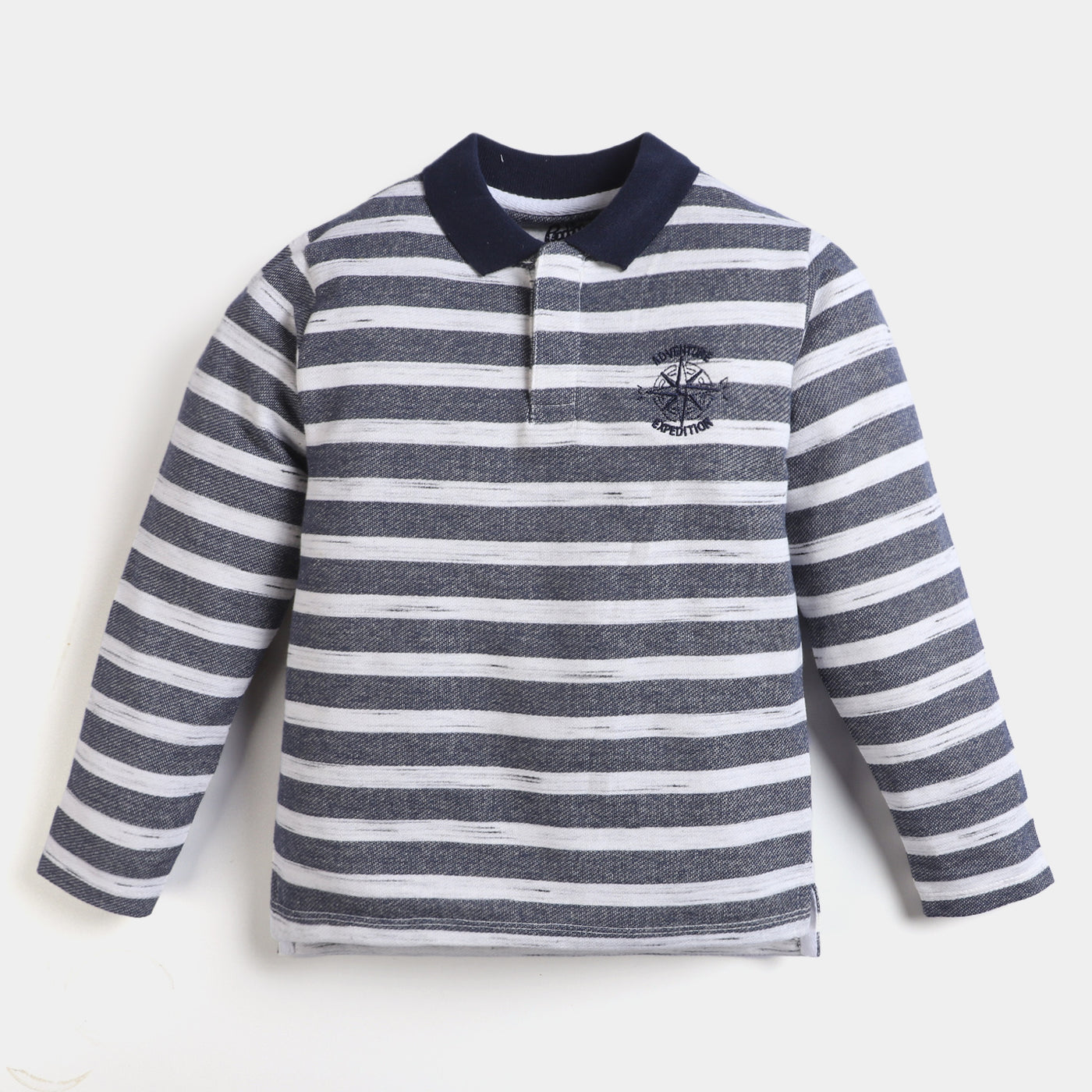 Boys Cotton Polo T-Shirt Special Fabric-B.Striper