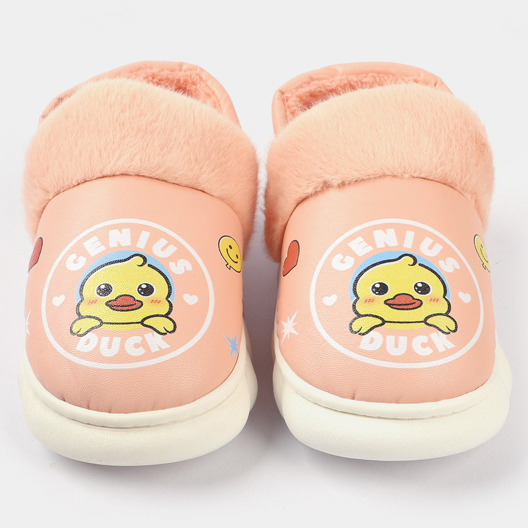 Girls Winter Slipper Fur | Peach